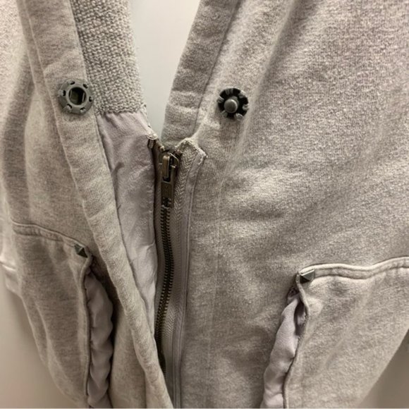 Aritzia Wilfred Roussea Zip Up Cardigan Sweater Light Grey - Picture 13 of 15